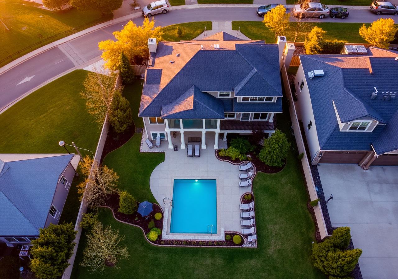 Aerial real estate photograph